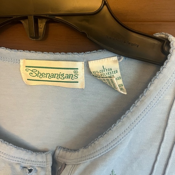 Shenanigans Light Blue Embroidered Top - Picture 2 of 3